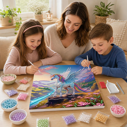 Winged Unicorn on the Ridge pearl painting – image 15