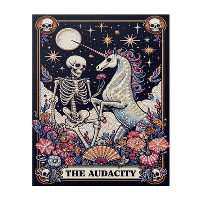 Midnight Skeleton Unicorn Tarot pearl painting – image 11