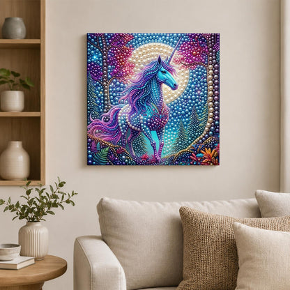 Violet-Maned Unicorn Moonrise pearl painting – image 2
