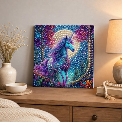 Violet-Maned Unicorn Moonrise pearl painting – image 3