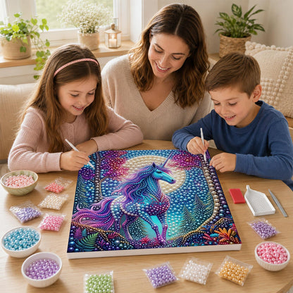 Violet-Maned Unicorn Moonrise pearl painting – image 15