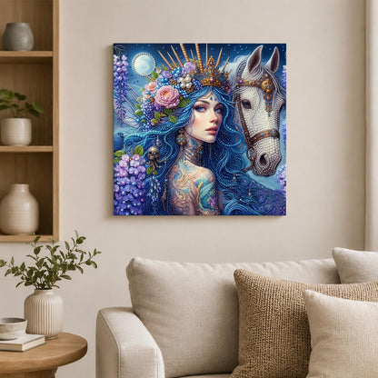 Wisteria Queen and White Steed pearl painting – image 2