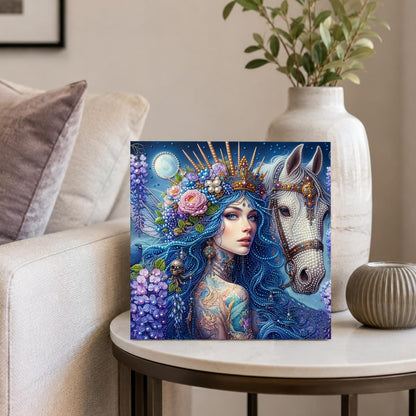 Wisteria Queen and White Steed pearl painting – image 4