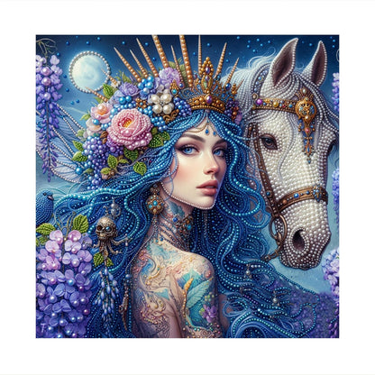 Wisteria Queen and White Steed pearl painting – image 11