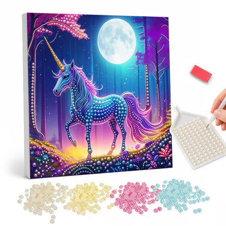 Moonlit Unicorn Pearl Art pearl painting – image 1