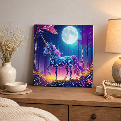 Unicorn in the Violet Forest pearl painting – image 3