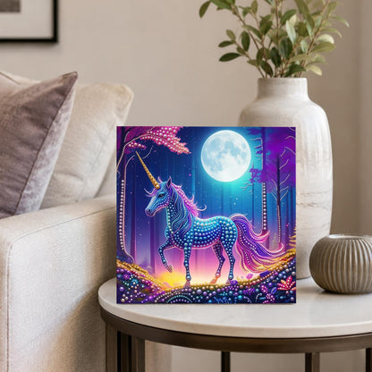Unicorn in the Violet Forest pearl painting – image 4