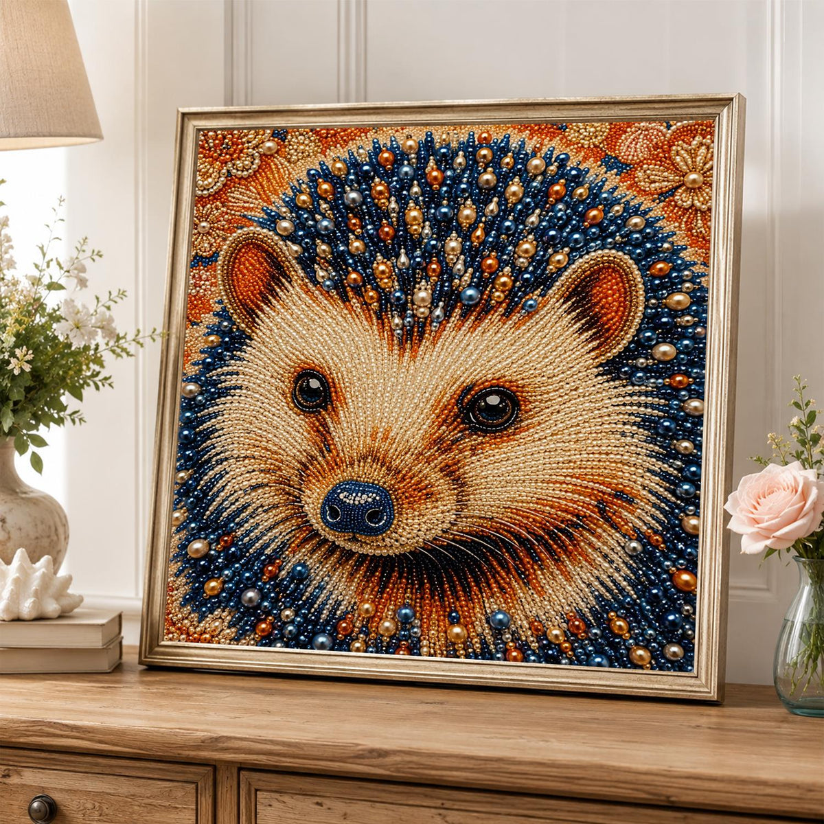 Golden Hedgehog Close-Up pearl painting – image 5
