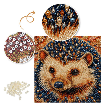 Golden Hedgehog Close-Up pearl painting – image 6