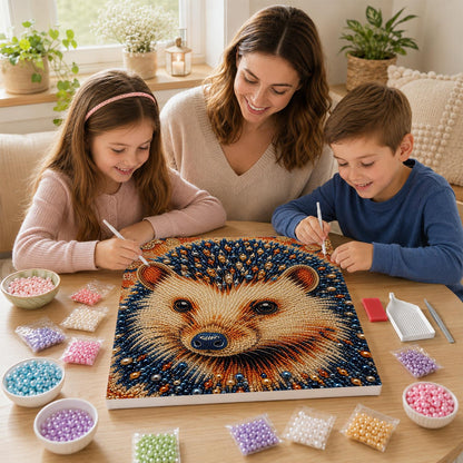 Golden Hedgehog Close-Up pearl painting – image 15