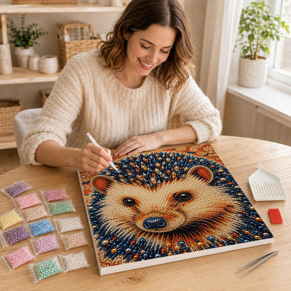 Golden Hedgehog Close-Up pearl painting – image 16