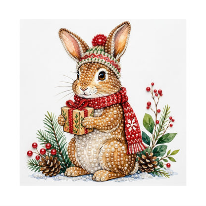 Bunny with a Wrapped Gift pearl painting – image 11