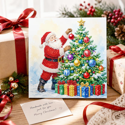 Santa Trimming the Tree pearl painting – image 2