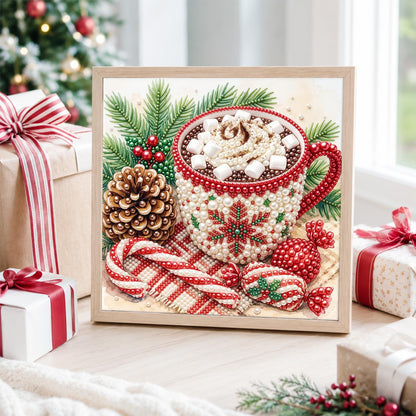 Marshmallow Cocoa and Candy Canes pearl painting – image 4