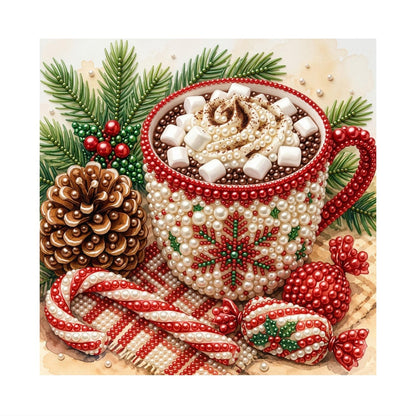 Marshmallow Cocoa and Candy Canes pearl painting – image 11
