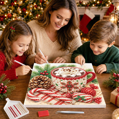 Marshmallow Cocoa and Candy Canes pearl painting – image 15