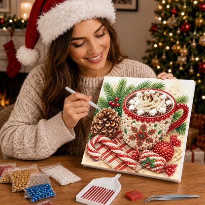 Marshmallow Cocoa and Candy Canes pearl painting – image 16