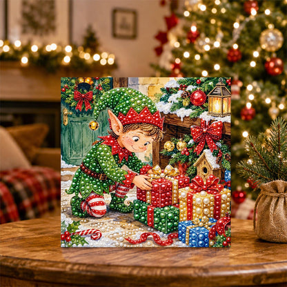 Elf Stacking Christmas Gifts pearl painting – image 5
