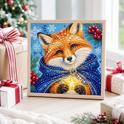 Fox in a Starry Blue Cloak pearl painting – image 4