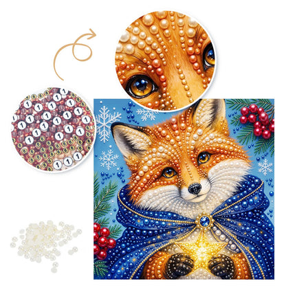 Fox in a Starry Blue Cloak pearl painting – image 6