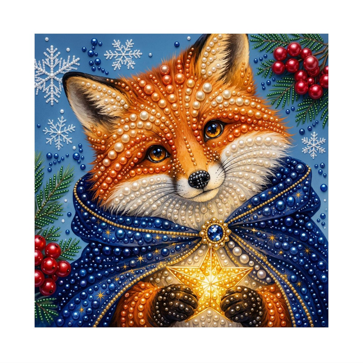 Fox in a Starry Blue Cloak pearl painting – image 11