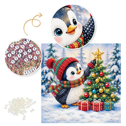 Penguin Topping the Tree pearl painting – image 6