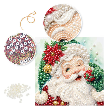Winking Santa in a Green Hat pearl painting – image 6