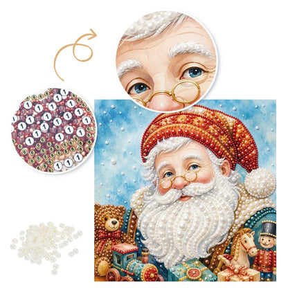 Santa with Spectacles and Toys pearl painting – image 6