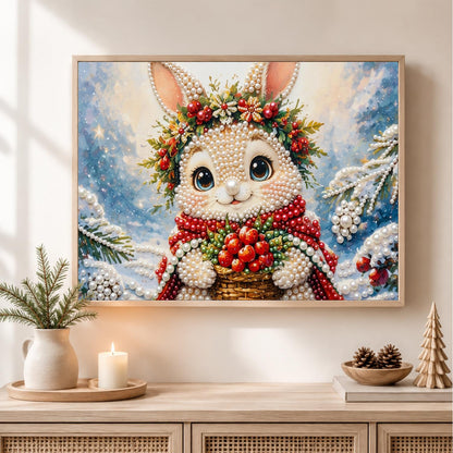 Bunny with a Berry Basket pearl painting – image 2