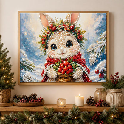 Bunny with a Berry Basket pearl painting – image 3