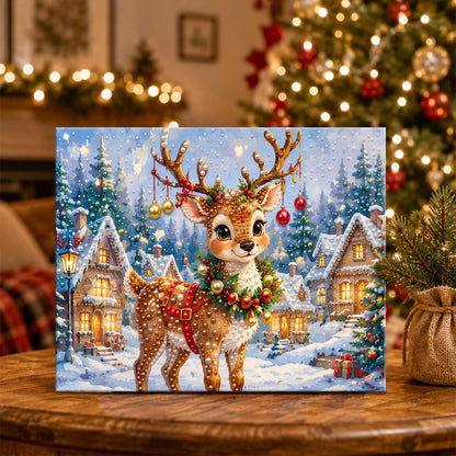 Reindeer with Bauble-Hung Antlers pearl painting – image 5