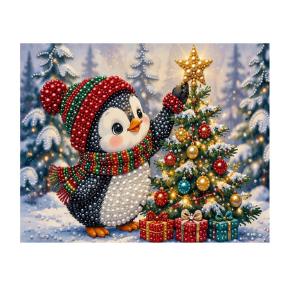 Penguin Crowning the Tree pearl painting – image 11