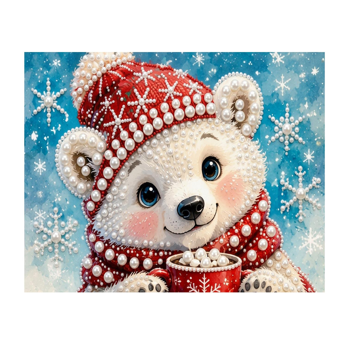 Polar Bear Cub's Cocoa Break pearl painting – image 11
