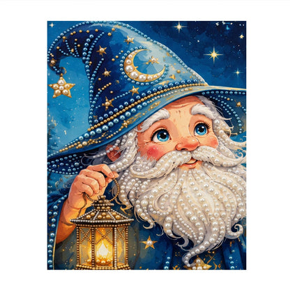 Moonlit Wizard-Hat Santa pearl painting – image 11