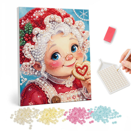 Santa Girl Pearl Painting Kit pearl painting – image 1