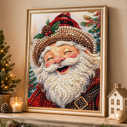 Belly-Laugh Santa with Pine Cone pearl painting – image 4
