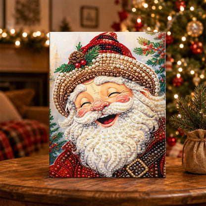 Belly-Laugh Santa with Pine Cone pearl painting – image 5