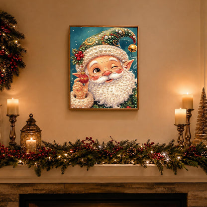 Winking Elf-Eared Santa pearl painting – image 3