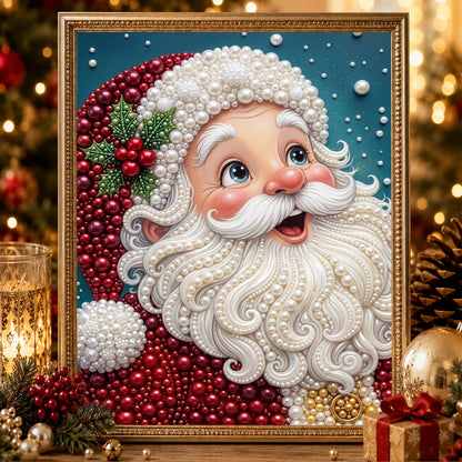 Wide-Eyed Surprised Santa pearl painting – image 2