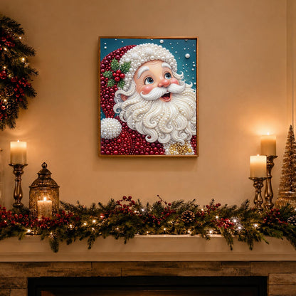 Wide-Eyed Surprised Santa pearl painting – image 3