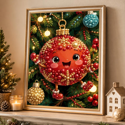 Smiling Red Bauble Buddy pearl painting – image 4