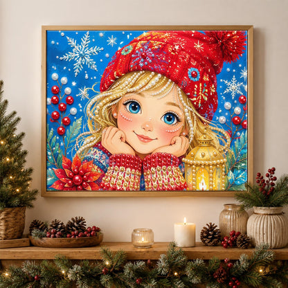Blonde Girl with a Lantern Glow pearl painting – image 3