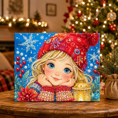 Blonde Girl with a Lantern Glow pearl painting – image 5