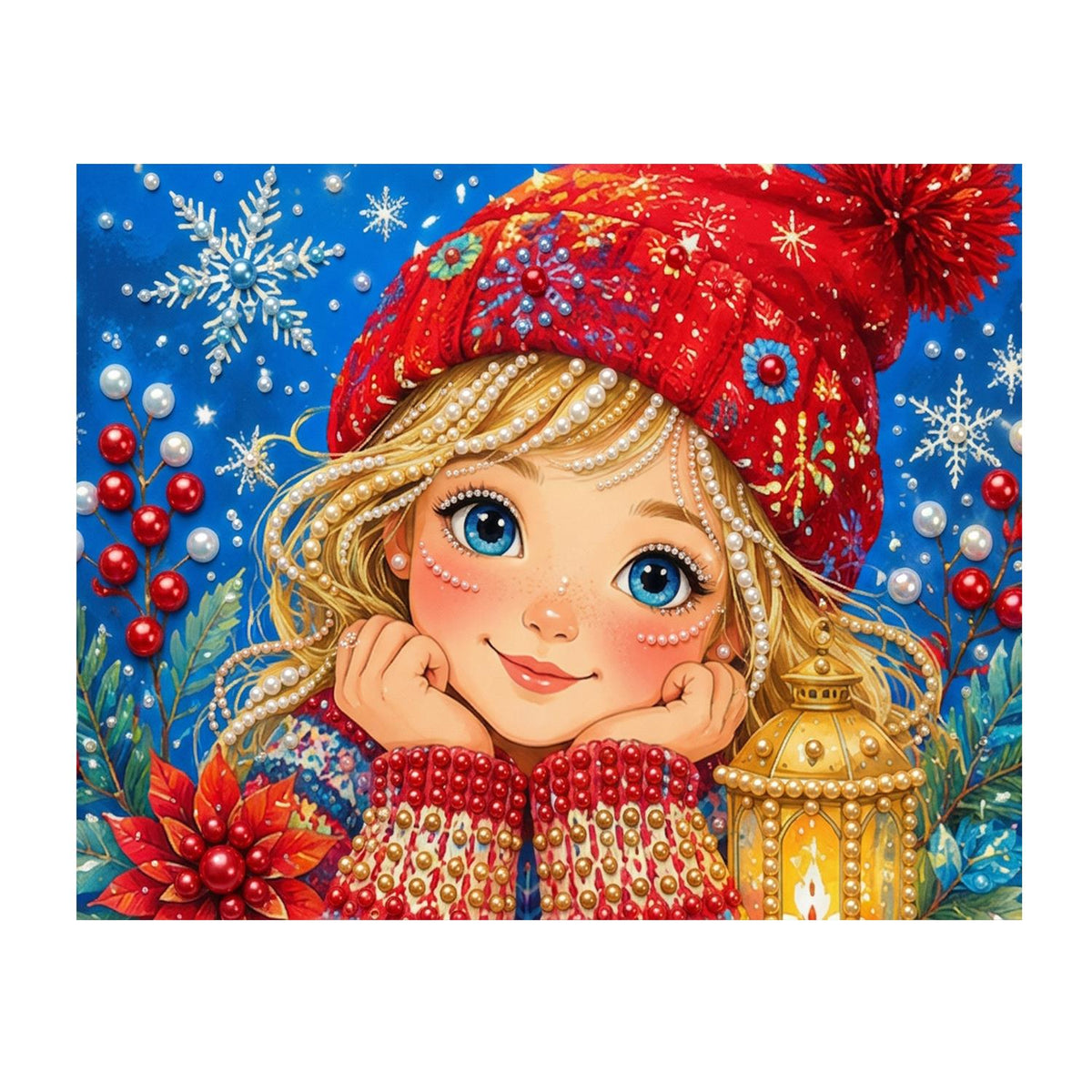 Blonde Girl with a Lantern Glow pearl painting – image 11