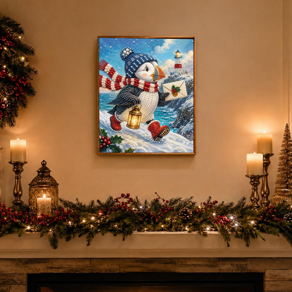 Puffin Delivering a Letter pearl painting – image 3