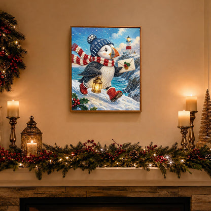 Puffin Delivering a Letter pearl painting – image 3