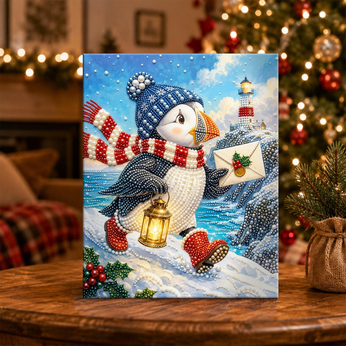 Puffin Delivering a Letter pearl painting – image 5
