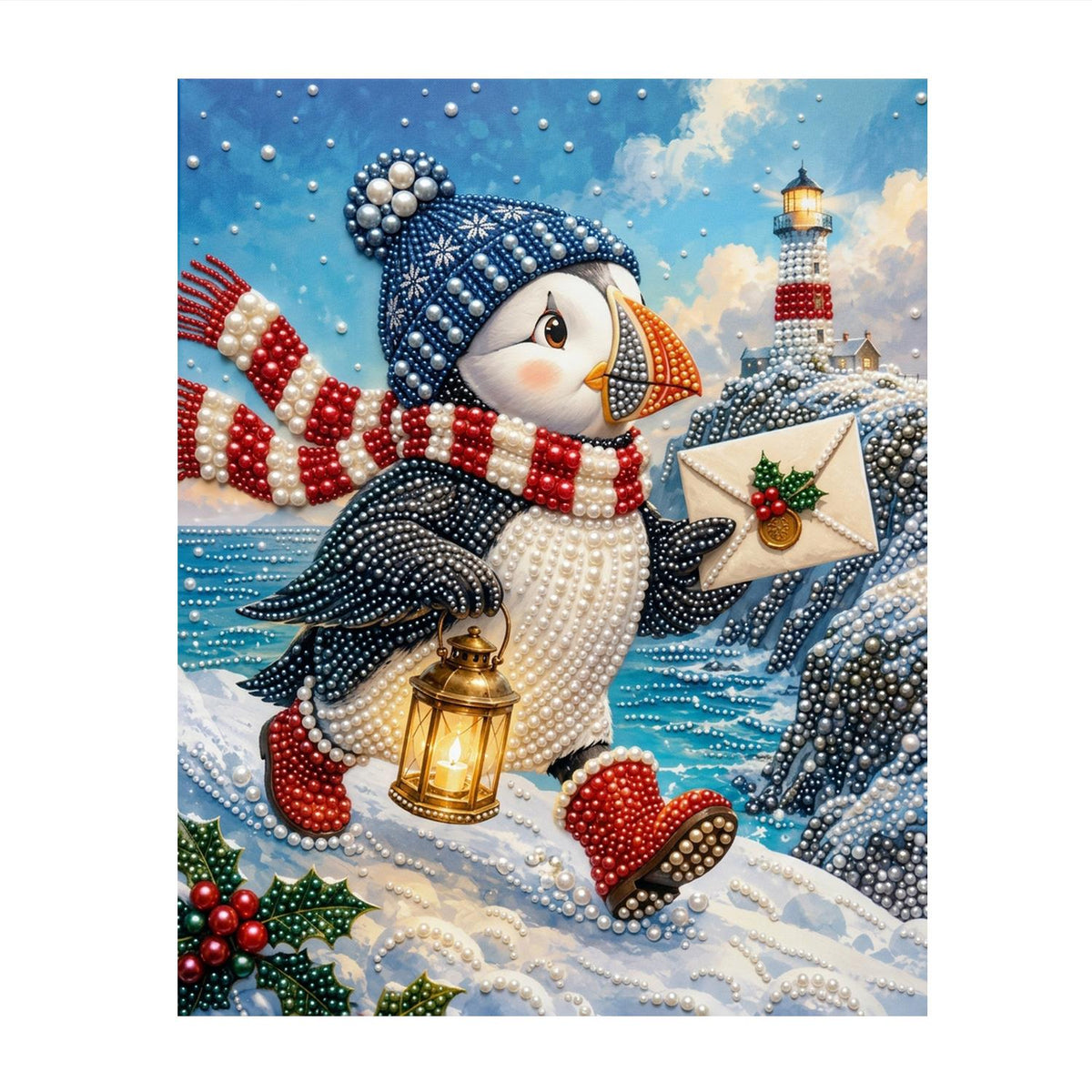 Puffin Delivering a Letter pearl painting – image 11