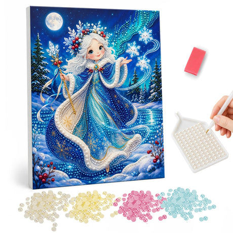 Moonlit Winter Princess pearl painting – image 1