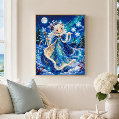 Snowflake Princess at Moonrise pearl painting – image 3